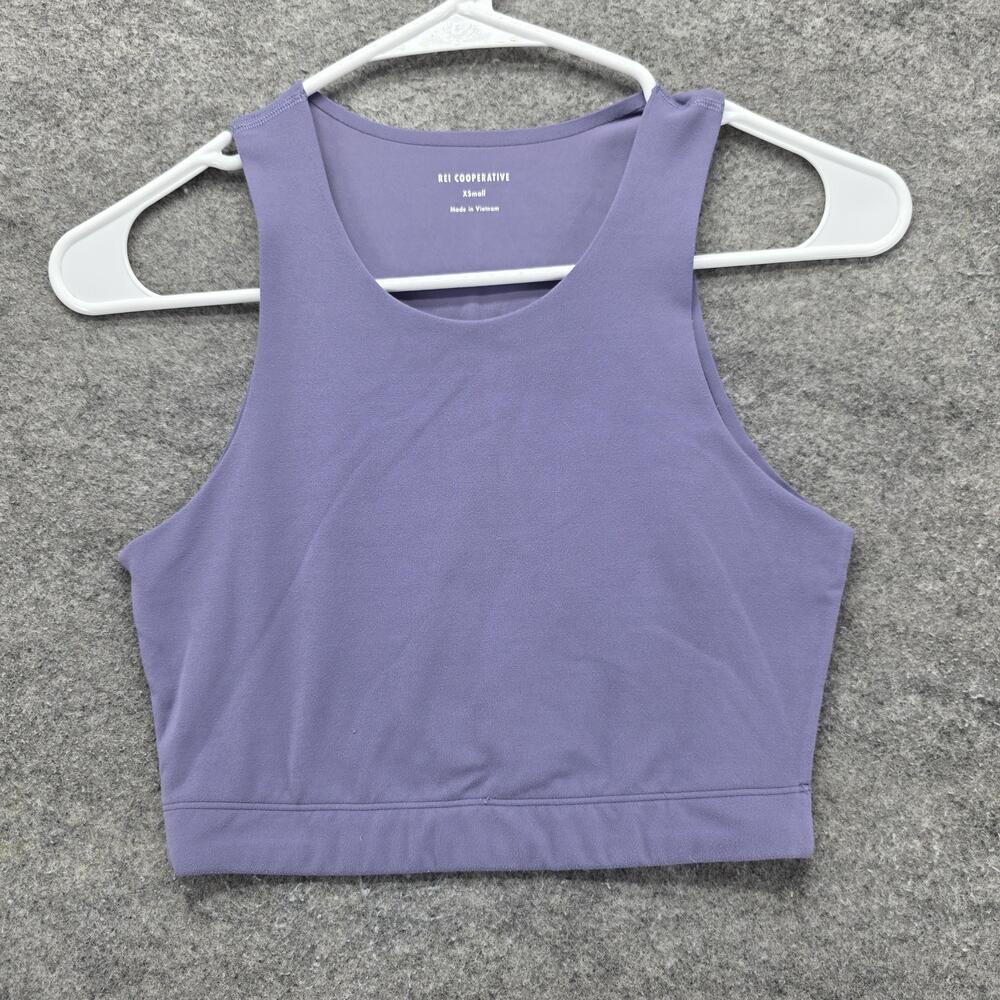 REI Cooperative Tank Womens XSmall Purple High Neck Cropped Tagless Stretch